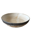 Large Ceramic Serving Bowl in Beige and Bronze