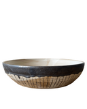 Large Ceramic Serving Bowl in Beige and Bronze