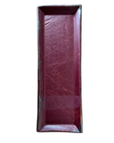 Rectangular maroon ceramic tray on a white background