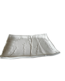 Rectangular Ceramic Plate with Ghost Leaf Imprint