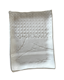 Rectangular Ceramic Plate with Leaves and Canning Pattern