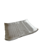 Rectangular Ceramic Plate with Leaves and Canning Pattern