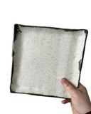 Square plate white backround