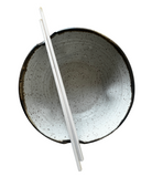 White noodle bowl on white background