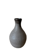 Gray ceramic vase on a white background