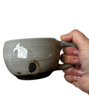 Gray and black mug on white background